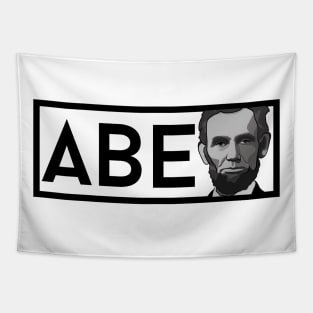 ABE: Black & White President Lincoln Portrait Tapestry