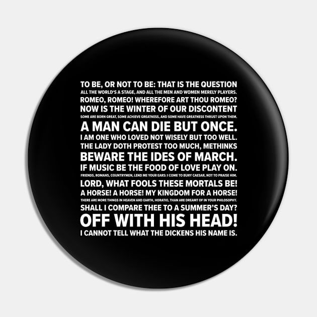 Shakespeare Quotes Pin by barberdesigniow