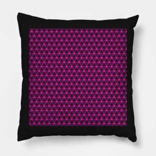 Magenta Fractal Flowers Pattern Pillow