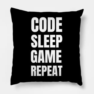 Software Developer Life: Code, Sleep, Game Repeat - Perfect Gift for Gaming Enthusiasts Pillow