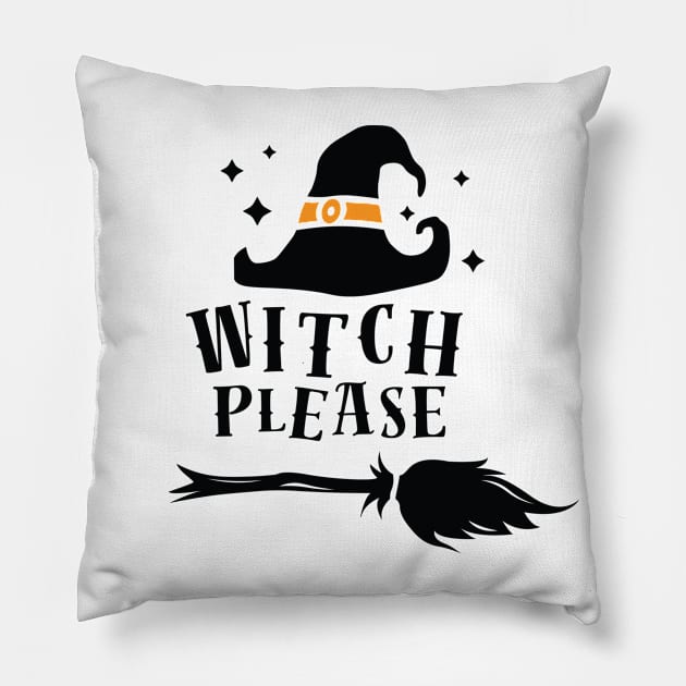 Witch Please! Halloween Art Pillow by ABRA_Designs