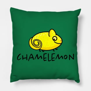 Funny chameleon as a lemon Pillow