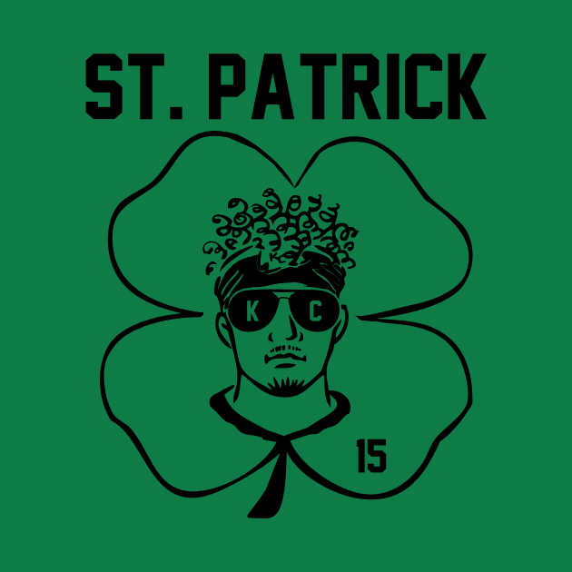 St. Patrick Mahomes (black design) by Cringe-Designs