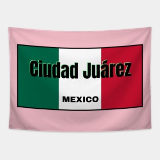 Ciudad Juárez in Mexican Flag Colors Tapestry