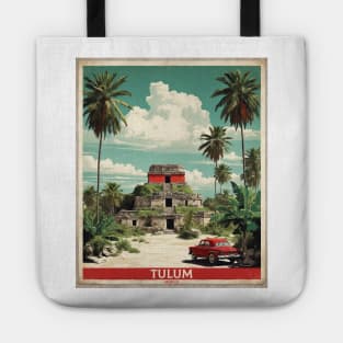 Tulum Quintana Roo Mexico Vintage Poster Tourism Tote