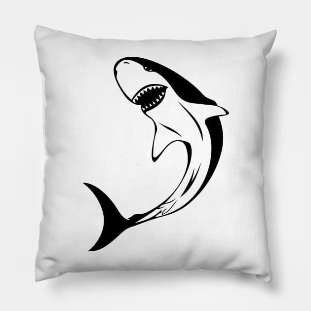 shark silhouette Pillow by imdesign
