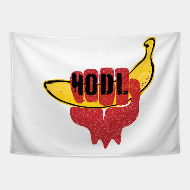 Ape Army HODL Banana Fist Tapestry by PelagiosCorner