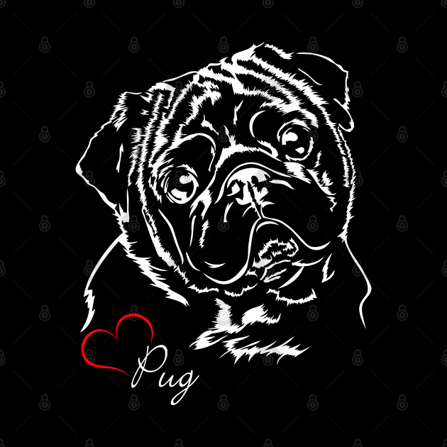 Funny Cute Pug mom dog lover gift by wilsigns