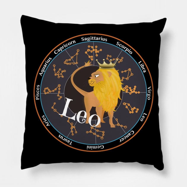 New Leo Zodiac sign Pillow by designInk