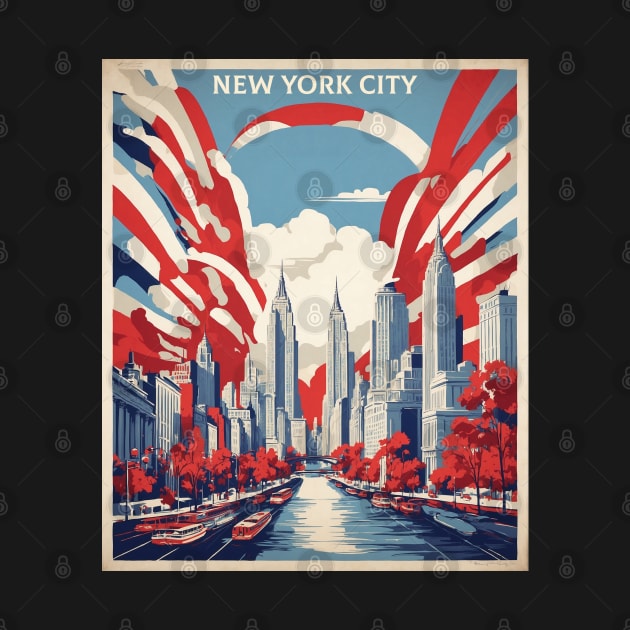 New York United States of America Tourism Vintage Poster by TravelersGems