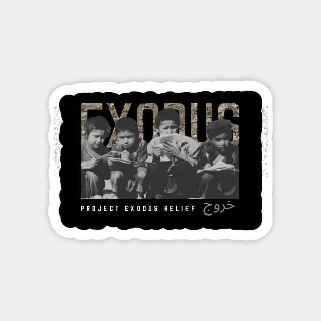 Exodus camo Afghan children (back design, dark background) Magnet by Pro Exodus Relief 