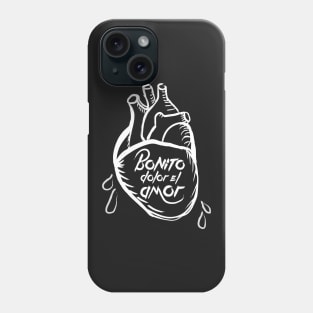 Bonito dolor el amor Heart - White Phone Case