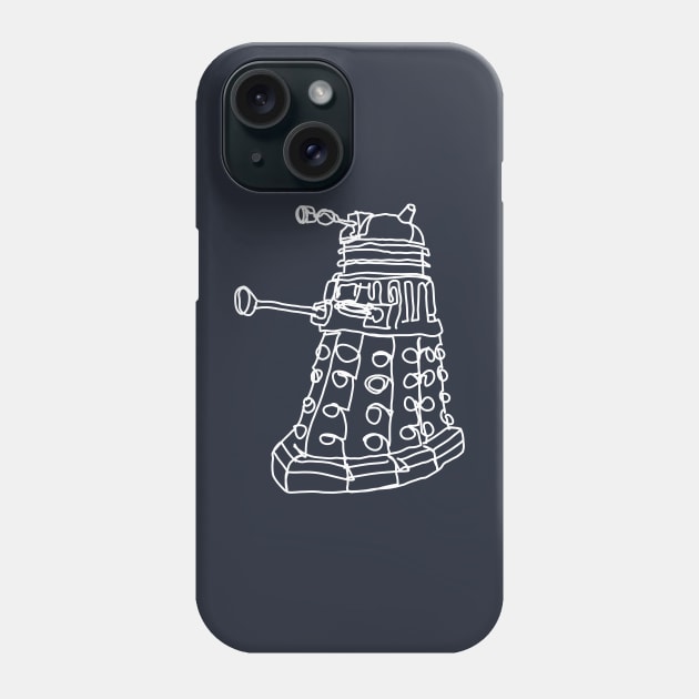 Bad Line Art Dalek in White Phone Case by CatsandBats