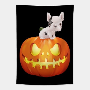 French Bulldog on Halloween Pumpkin Tapestry