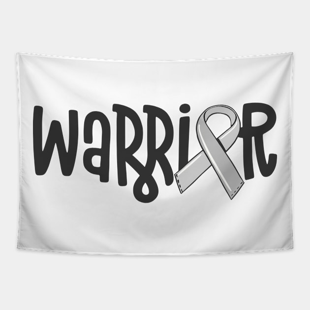 Warrior Brain Cancer Awareness Gray Ribbon Neuro Chemo Tapestry by 14thFloorApparel