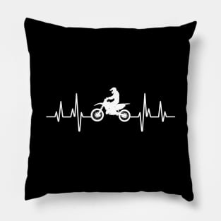 Heartbeat and motorcycle design for bikers and motorbike enthusiasts Pillow