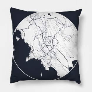 Port Moresby, Papua New Guinea City Map - Full Moon Pillow