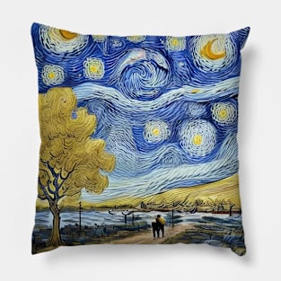 Starry Night Style Pillow