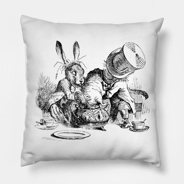 The Mad Hatter Tea Party Pillow by tfortwo