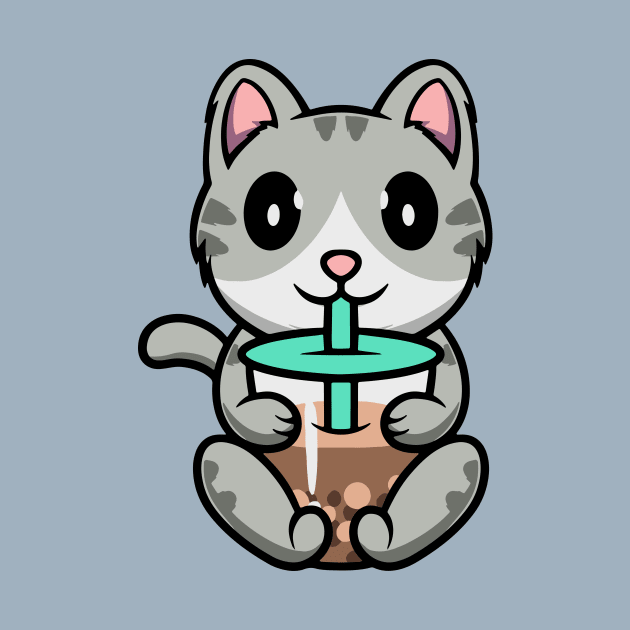 Cute Kitten enjoying Boba tea by Cubbone