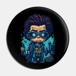 Chibi Style Mad Scientist Pin