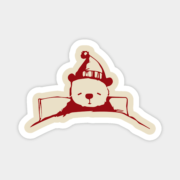 Sleeping Bear -Bear Sleeping Cartoon Magnet by blacckstoned