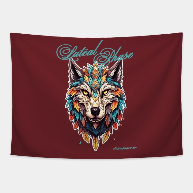 Luteal Phase Wolf | PMDD Awareness Tapestry by QuirkyGuacamole