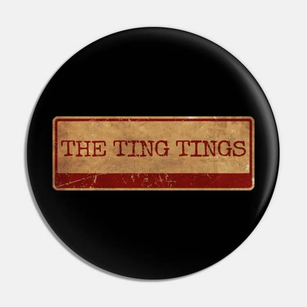 Aliska text red gold retro The Ting Tings Pin by Aliska