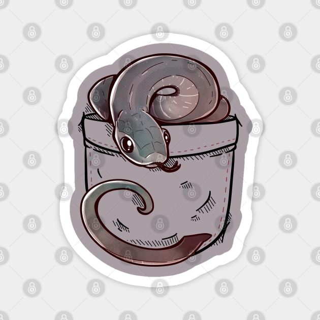 Pocket Cute Egg Eating Snake Pet Magnet by TechraPockets