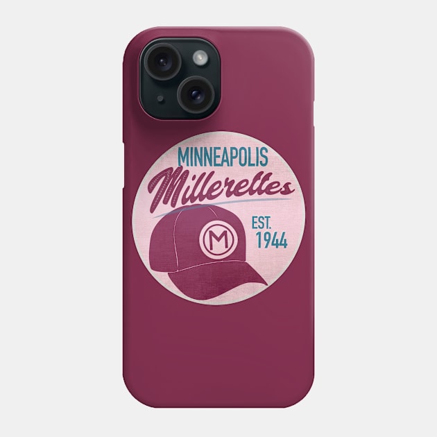 Minneapolis Millerettes • AAGPBL Hat Phone Case by The MKE Rhine Maiden