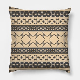 Ethnic style ornament (dark gray and sand) Pillow