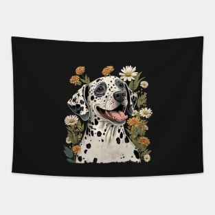 Dalmation Dog and Flowers Tapestry