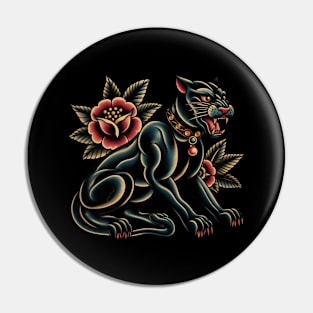 American traditional panther Pin