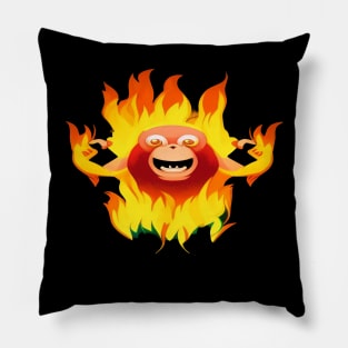 ANGRY CRAZY MONKEY ON FIRE Pillow