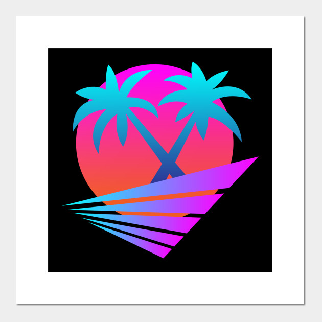Retro 80 S Sunset Palms 80s Posters And Art Prints Teepublic Au