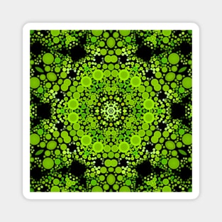 Dot Mandala Flower Green Magnet