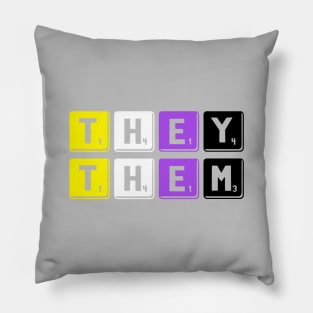 They Them Nonbinary Pride Pronoun Pillow