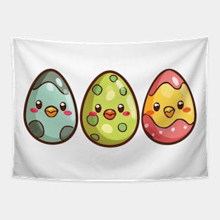 3 cute easter eggs happy easter Tapestry