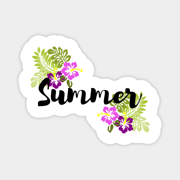 Summer and tropical flowers Magnet by YellowQueen