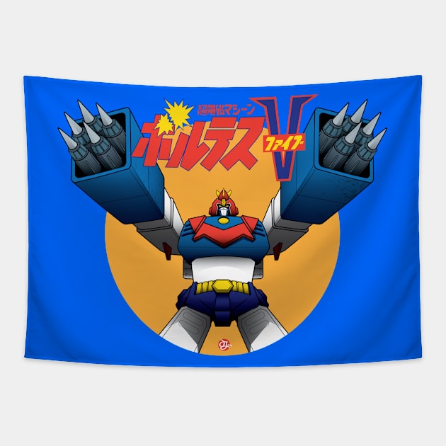 Voltes V Front Print Tapestry by Cr8tivMojo