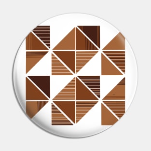 Geometric Stripes - Brown Pin