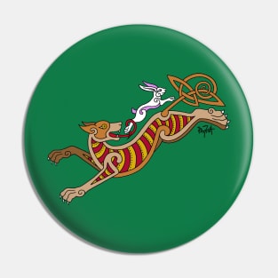 Celtic Hound and Hare Pin