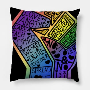 LGBTQ Pride BLM Word Fis Pillow
