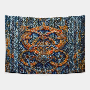 Interlocking Abstract Geometric Figures Dimensions Tapestry