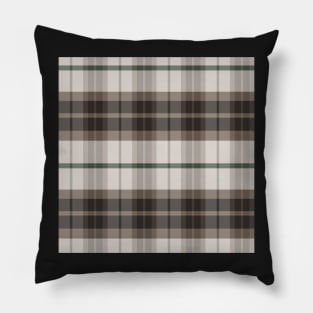 Dark Academia Aesthetic Ossian 1 Hand Drawn Textured Plaid Pattern Pillow