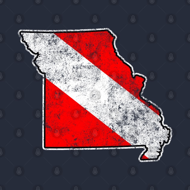 Missouri Dive Flag Scuba Diving State Map Dive Flag Distressed by TeeCreations