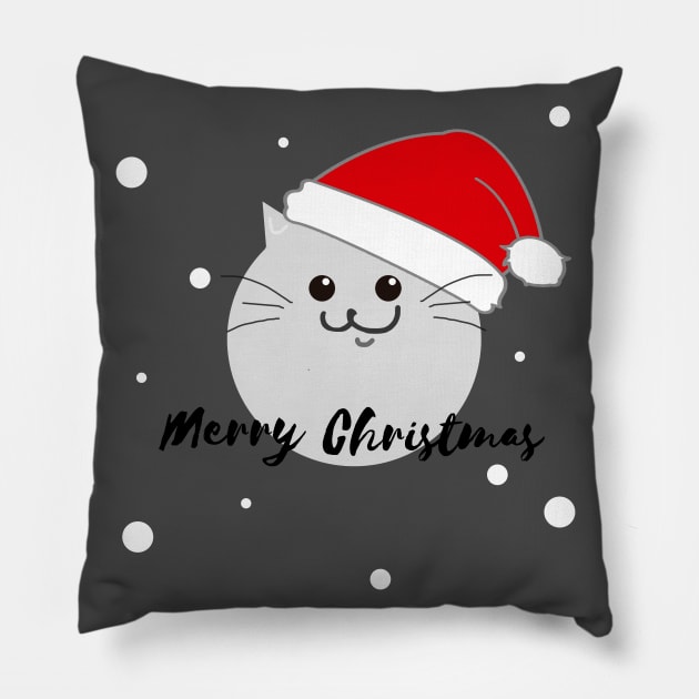 Merry Christmas Kitten Pillow by WordsGames