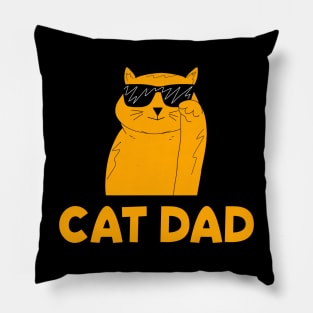 Cool Cat Dad Father's Day Gift Pillow