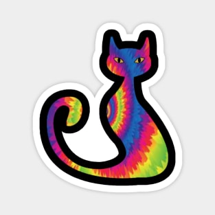 Cat calm tie dye pattern Magnet