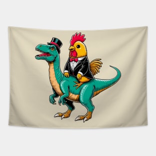 Tuxedo Rooster Dino Tapestry